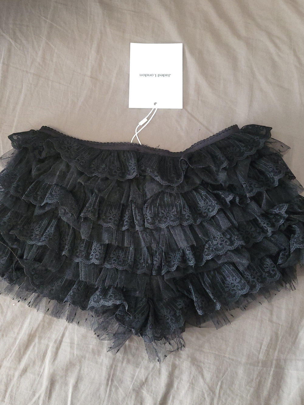 Jaded London Black Tiered Lace Ruffle Shorts Bloomers - Picture 2 of 4